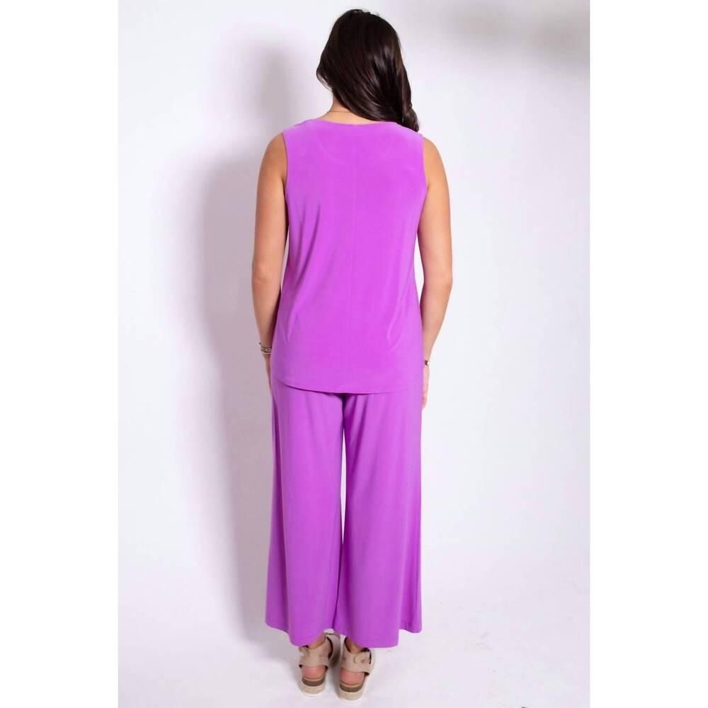Sleeveless Purple Tank and Wide-Leg Pant Set - Picture 2 of 2